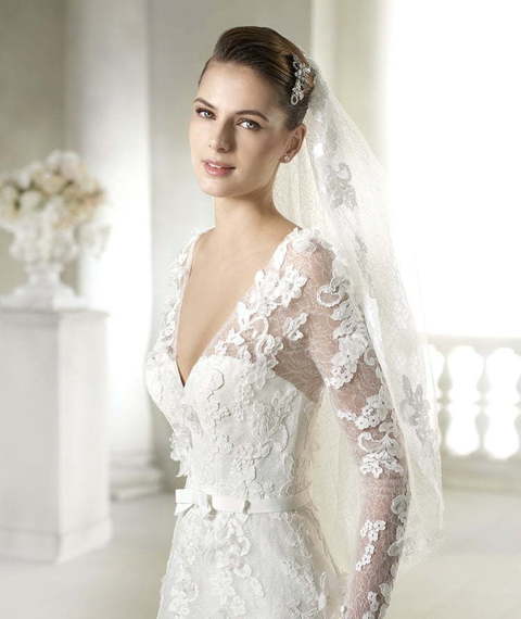 Свадебное платье Shavonne. Силуэт А-силуэт. Цвет Белый / Молочный. Вид 3