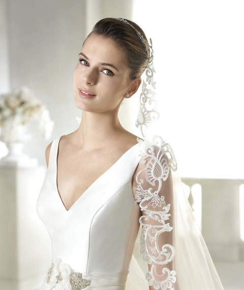 Свадебное платье Shirley. Силуэт Пышное, А-силуэт. Цвет Белый / Молочный. Вид 3