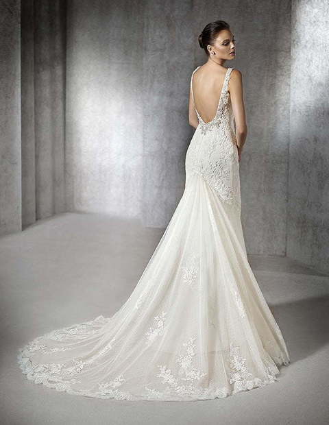 Свадебное платье Zoraida. Силуэт Рыбка, А-силуэт. Цвет Айвори / Капучино, Белый / Молочный. Вид 2