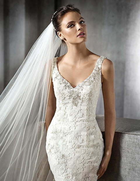 Свадебное платье Zoraida. Силуэт Рыбка, А-силуэт. Цвет Айвори / Капучино, Белый / Молочный. Вид 3