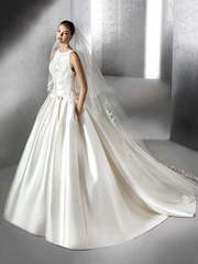 Свадебное платье Zuana. Силуэт А-силуэт. Цвет Белый / Молочный, Айвори / Капучино. Вид 1