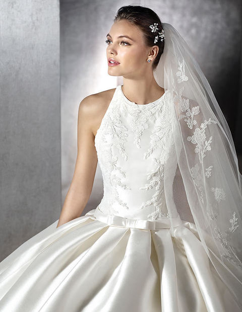 Свадебное платье Zuana. Силуэт А-силуэт. Цвет Айвори / Капучино, Белый / Молочный. Вид 3