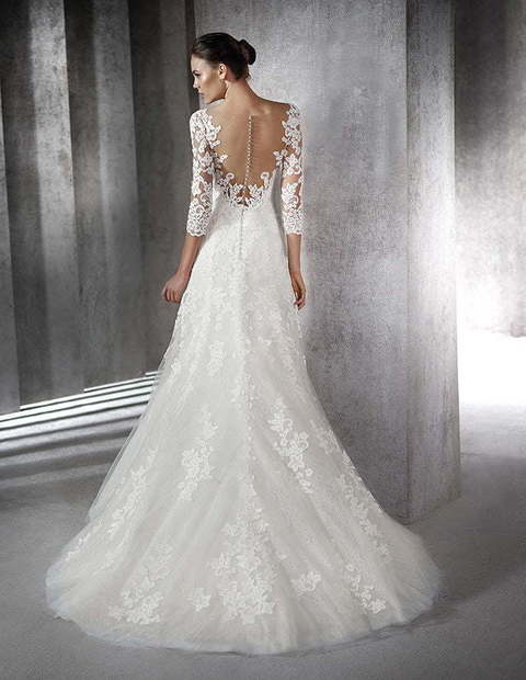 Свадебное платье Zuriel. Силуэт Рыбка, А-силуэт. Цвет Белый / Молочный. Вид 2