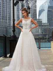 Свадебное платье Alcala. Силуэт А-силуэт. Цвет Белый / Молочный, Айвори / Капучино. Вид 1