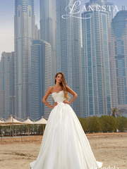 Свадебное платье Amandola. Силуэт Пышное, А-силуэт. Цвет Белый / Молочный, Айвори / Капучино. Вид 1