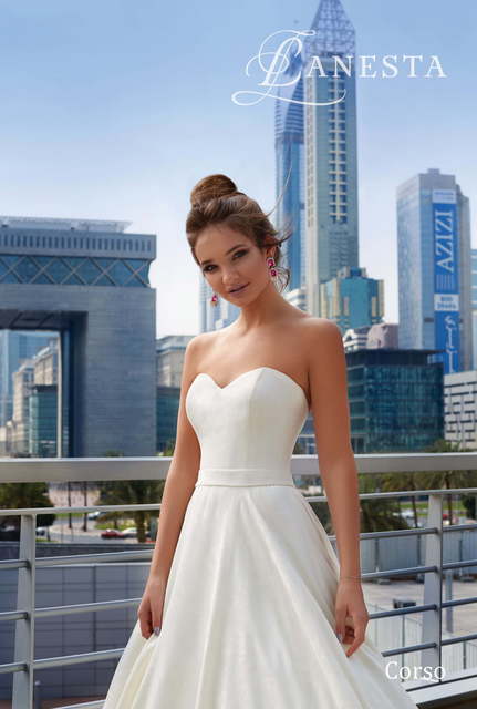 Свадебное платье Corso. Силуэт А-силуэт. Цвет Айвори / Капучино, Белый / Молочный. Вид 3