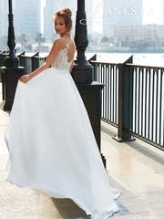 Свадебное платье Ostia. Силуэт А-силуэт, Прямое. Цвет Белый / Молочный. Вид 2