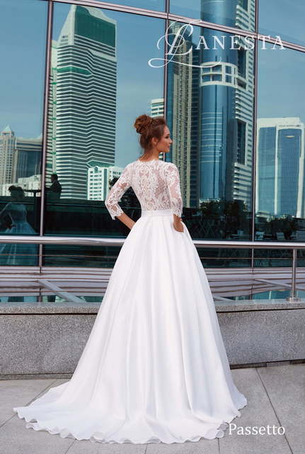 Свадебное платье Passetto. Силуэт А-силуэт. Цвет Белый / Молочный. Вид 2