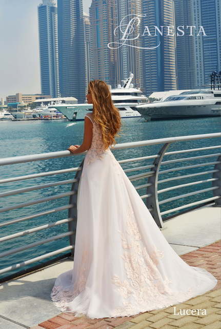 Свадебное платье Lucera. Силуэт А-силуэт. Цвет оттенки Розового. Вид 2