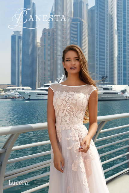 Свадебное платье Lucera. Силуэт А-силуэт. Цвет оттенки Розового. Вид 3