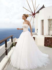 Свадебное платье Aina. Силуэт Пышное, А-силуэт. Цвет Белый / Молочный, Айвори / Капучино. Вид 1