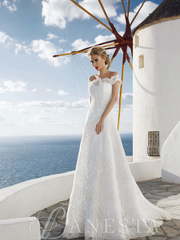 Свадебное платье Amelija. Силуэт А-силуэт. Цвет Белый / Молочный. Вид 1