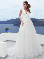 Свадебное платье Avalanzh. Силуэт А-силуэт. Цвет Белый / Молочный. Вид 1