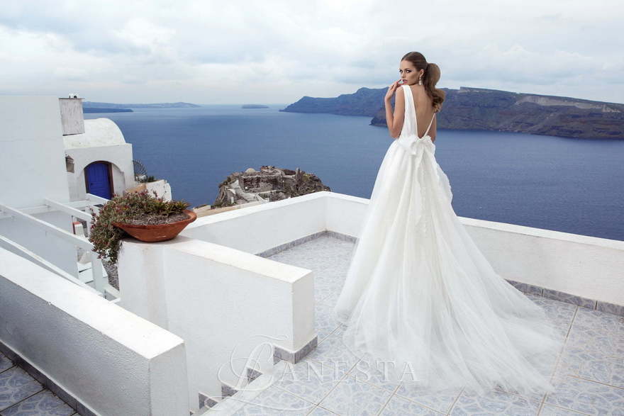 Свадебное платье Avalanzh. Силуэт А-силуэт. Цвет Белый / Молочный. Вид 4