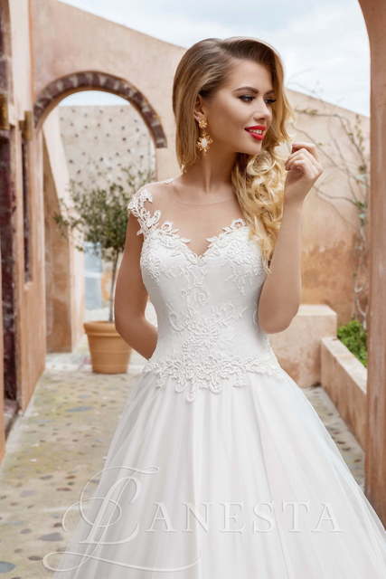 Свадебное платье Dolche Vita. Силуэт А-силуэт. Цвет Белый / Молочный. Вид 3