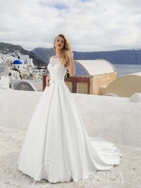 Свадебное платье Mondial. Силуэт А-силуэт. Цвет Белый / Молочный. Вид 1