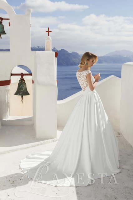 Свадебное платье Mondial. Силуэт А-силуэт. Цвет Белый / Молочный. Вид 2