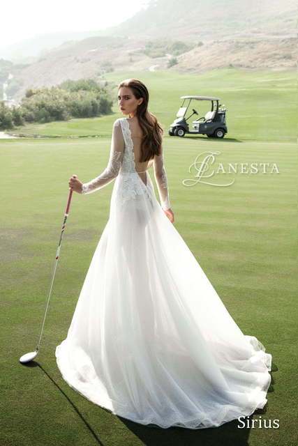 Свадебное платье Sirius. Силуэт А-силуэт. Цвет Белый / Молочный. Вид 2