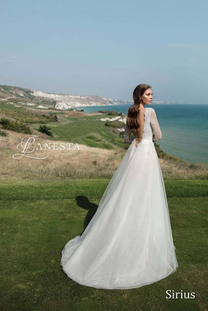 Свадебное платье Sirius. Силуэт А-силуэт. Цвет Белый / Молочный. Вид 3