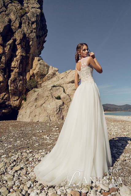 Свадебное платье Beryl. Силуэт А-силуэт. Цвет Айвори / Капучино, Белый / Молочный. Вид 2