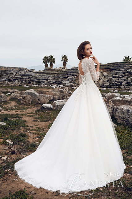 Свадебное платье Garnet. Силуэт Пышное, А-силуэт. Цвет Белый / Молочный. Вид 2