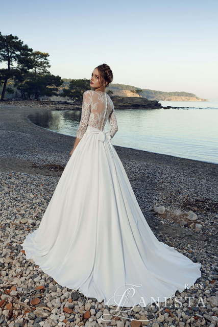 Свадебное платье Ruby. Силуэт А-силуэт. Цвет Белый / Молочный. Вид 2