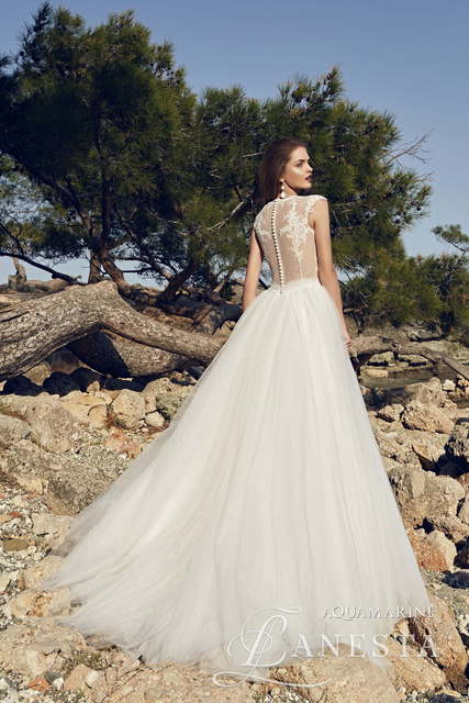 Свадебное платье Aquamarine. Силуэт А-силуэт. Цвет Белый / Молочный. Вид 2