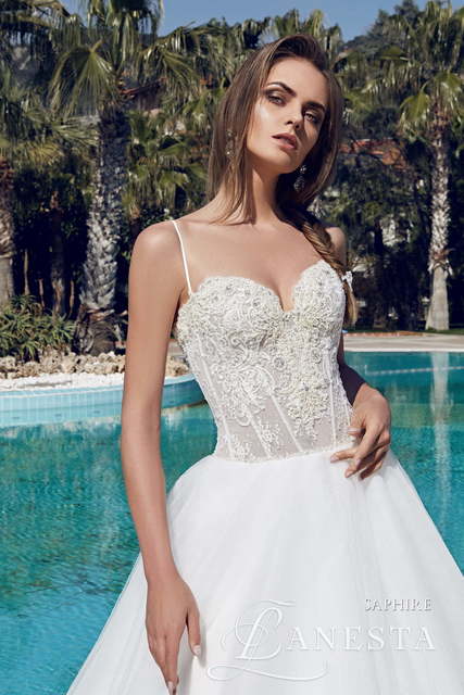 Свадебное платье Sapphire. Силуэт А-силуэт. Цвет Белый / Молочный. Вид 3