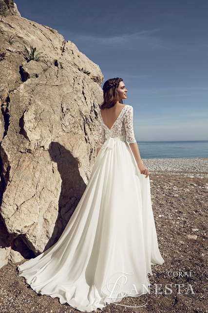 Свадебное платье Coral. Силуэт А-силуэт. Цвет Белый / Молочный. Вид 2