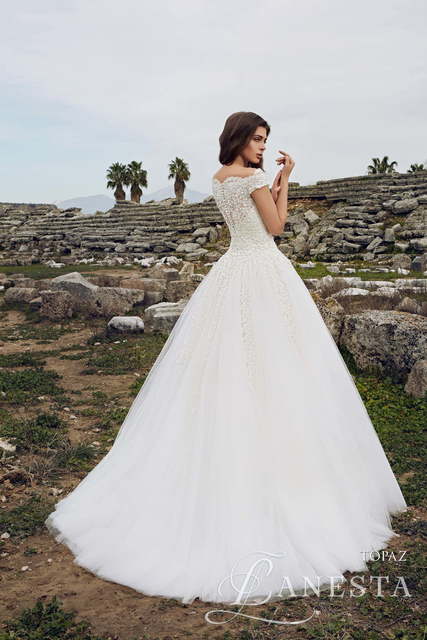 Свадебное платье Topaz. Силуэт Пышное, А-силуэт. Цвет Белый / Молочный. Вид 2