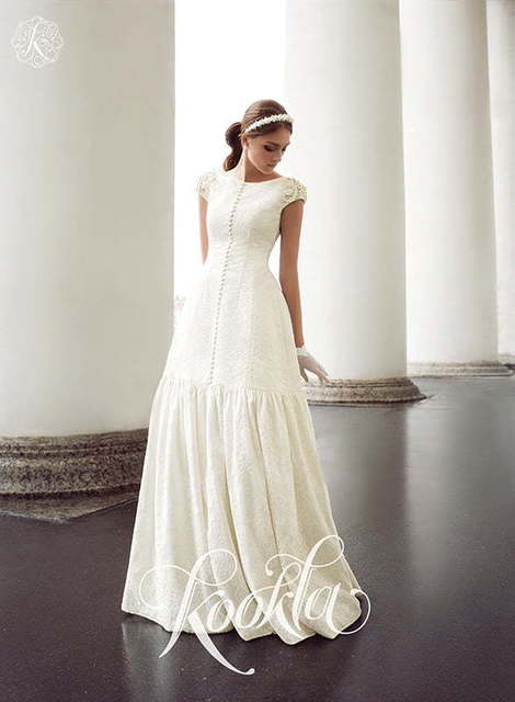 Свадебное платье Adamina. Силуэт А-силуэт. Цвет Белый / Молочный. Вид 1