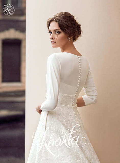 Свадебное платье Clanka. Силуэт А-силуэт. Цвет Белый / Молочный. Вид 2