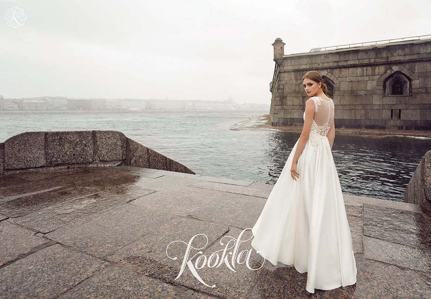 Свадебное платье Djulian. Силуэт А-силуэт, Прямое. Цвет Белый / Молочный. Вид 2