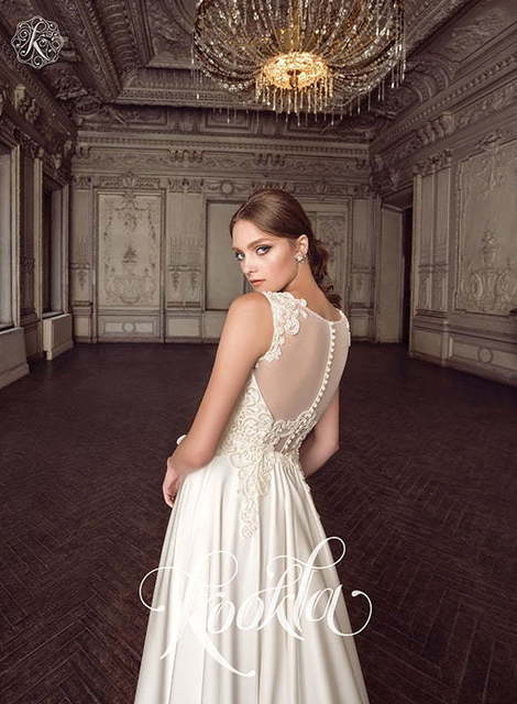 Свадебное платье Djulian. Силуэт А-силуэт, Прямое. Цвет Белый / Молочный. Вид 3