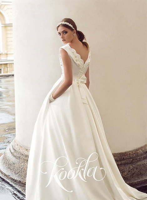 Свадебное платье Iman. Силуэт А-силуэт. Цвет Белый / Молочный. Вид 2