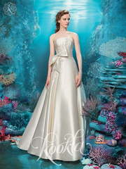 Свадебное платье Виргиния. Силуэт А-силуэт. Цвет Айвори / Капучино. Вид 1