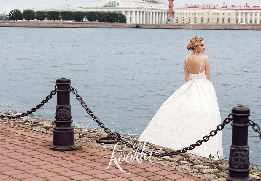 Свадебное платье Vanda. Силуэт Пышное, А-силуэт. Цвет Айвори / Капучино, Белый / Молочный. Вид 3