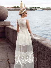 Свадебное платье Tanaiya. Силуэт А-силуэт, Прямое. Цвет Белый / Молочный. Вид 2