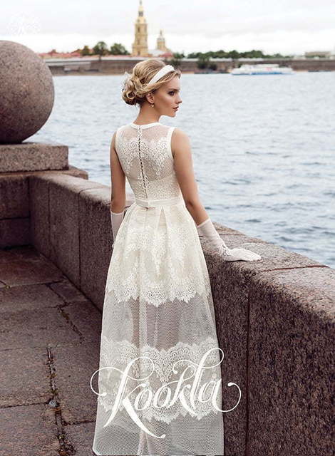 Свадебное платье Tanaiya. Силуэт А-силуэт, Прямое. Цвет Белый / Молочный. Вид 2