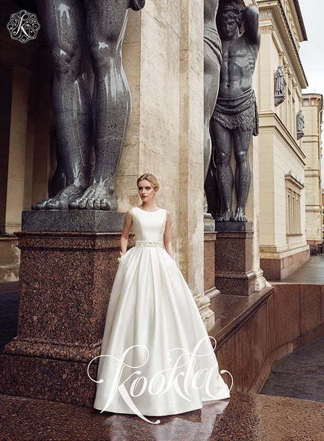 Свадебное платье Sauli. Силуэт А-силуэт. Цвет Белый / Молочный. Вид 1