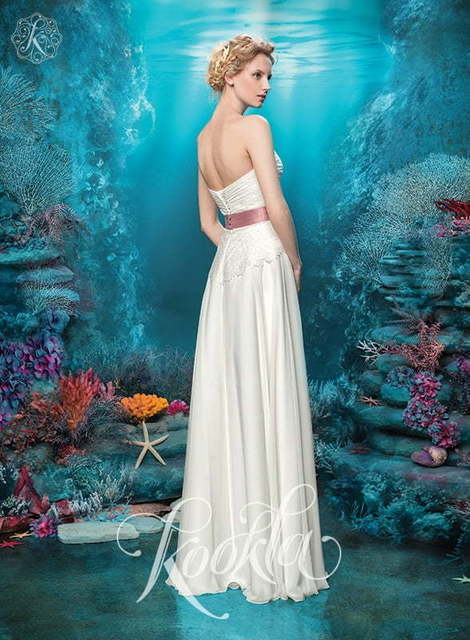 Свадебное платье Мирлинда. Силуэт А-силуэт, Прямое. Цвет Белый / Молочный. Вид 2