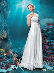 Свадебное платье Ребекка. Силуэт А-силуэт, Прямое, Греческий. Цвет Белый / Молочный. Вид 1