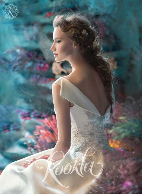 Свадебное платье Тамила. Силуэт А-силуэт. Цвет Айвори / Капучино, Белый / Молочный. Вид 2