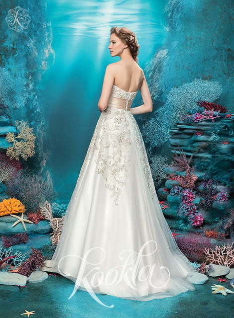 Свадебное платье Фабьен. Силуэт А-силуэт. Цвет Айвори / Капучино, Белый / Молочный, Золото. Вид 2