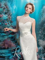 Свадебное платье Эмбер. Силуэт А-силуэт, Прямое, Рыбка. Цвет Белый / Молочный, Айвори / Капучино. Вид 1