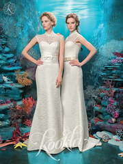 Свадебное платье Эмбер. Силуэт А-силуэт, Прямое, Рыбка. Цвет Белый / Молочный, Айвори / Капучино. Вид 2