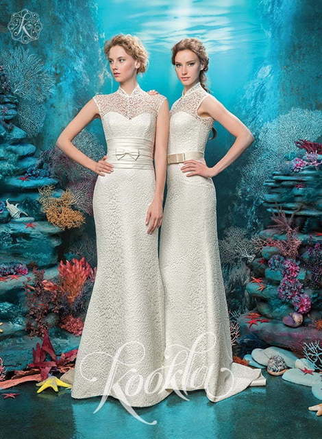 Свадебное платье Эмбер. Силуэт Рыбка, А-силуэт, Прямое. Цвет Айвори / Капучино, Белый / Молочный. Вид 2