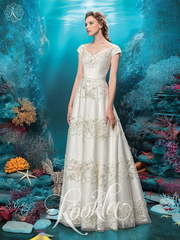 Свадебное платье Эрнестина. Силуэт А-силуэт, Прямое. Цвет Белый / Молочный, Айвори / Капучино. Вид 1