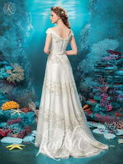 Свадебное платье Эрнестина. Силуэт А-силуэт, Прямое. Цвет Белый / Молочный, Айвори / Капучино. Вид 2