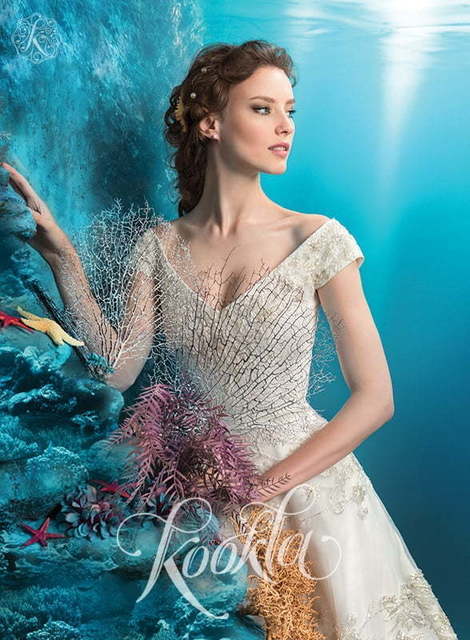 Свадебное платье Эрнестина. Силуэт А-силуэт, Прямое. Цвет Айвори / Капучино, Белый / Молочный. Вид 3